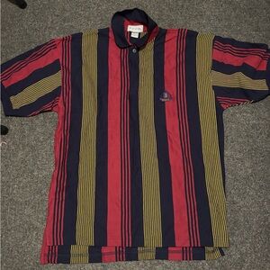 Izod Multicolor Striped Polo Shirt vintage